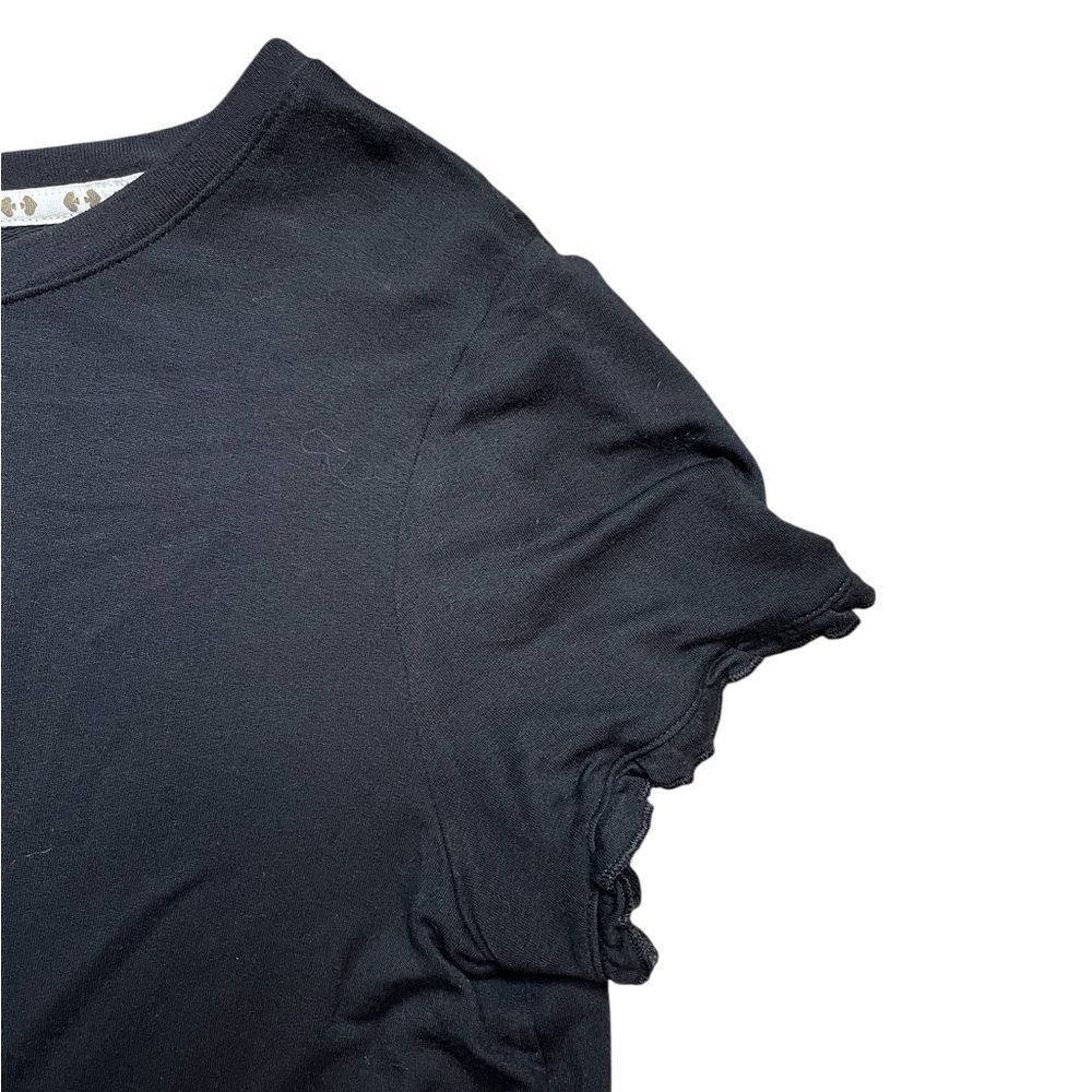 Kate Spade Black Ruffle Hem Tee Size Large - Picture 6 of 7